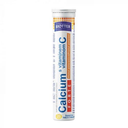 BIOTTER Calcium FORTE s vitamínom C pomaranč tablety 20 ks