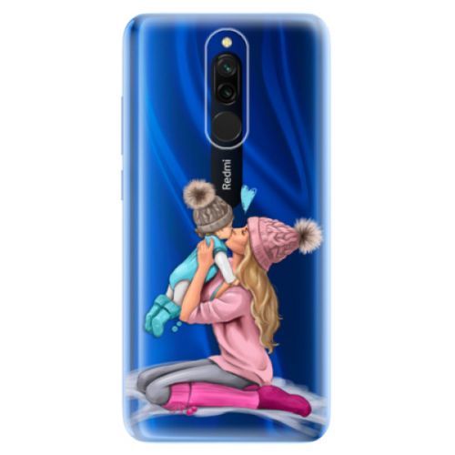 Odolné silikónové puzdro iSaprio - Kissing Mom - Blond and Boy - Xiaomi Redmi 8