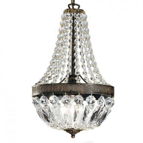 Závesná lampa Andara, krištáľové reťaze, Ø 25 cm