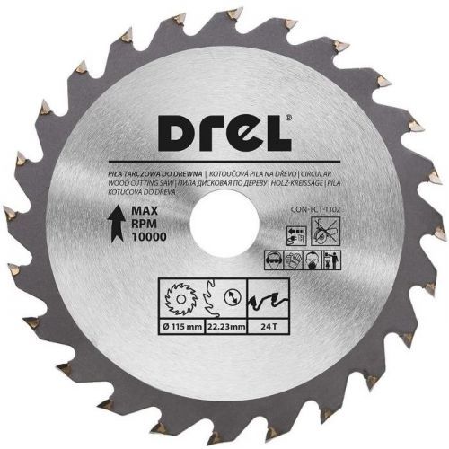 Píla kotúcová do dreva, 115 mm x 24 T, Drel