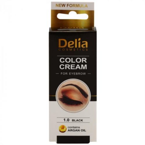 Delia Cosmetics Argan Oil farba na obočie odtieň 1.0 Black 15 ml