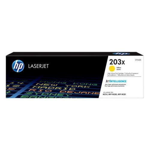 HP originál toner CF542X, yellow, 2500str., HP 203X, high capacity, HP Color LaserJet Pro M254dw, nw, M280nw