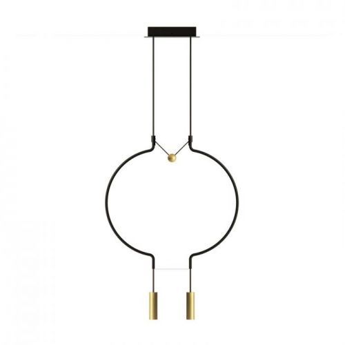 Axolight Liaison P2 lampa čierna/zlatá 56 cm