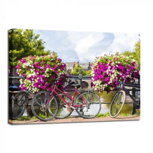 Obraz Styler Canvas Watercolor Bikes, 60 × 80 cm