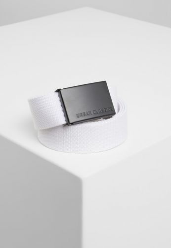 Urban Classics Canvas Belts white/black - UNI