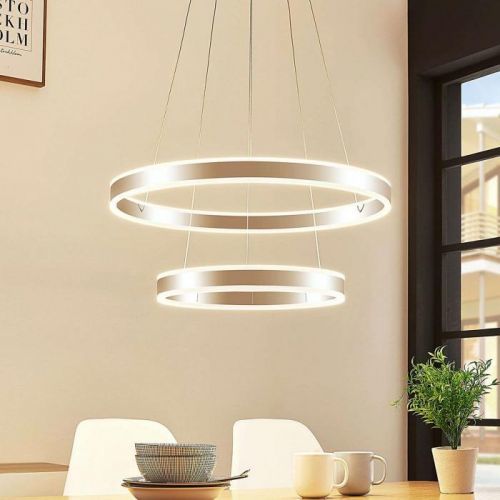 Závesné LED svietidlo Lyani 2 krúžky pod sebou