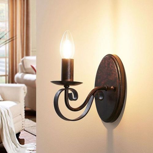 Nástenné svetlo Caleb hrdzavej farby vidiecky štýl