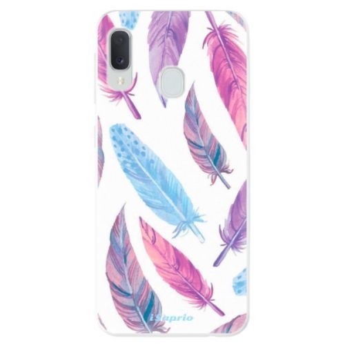 Odolné silikónové puzdro iSaprio - Feather Pattern 10 - Samsung Galaxy A20e