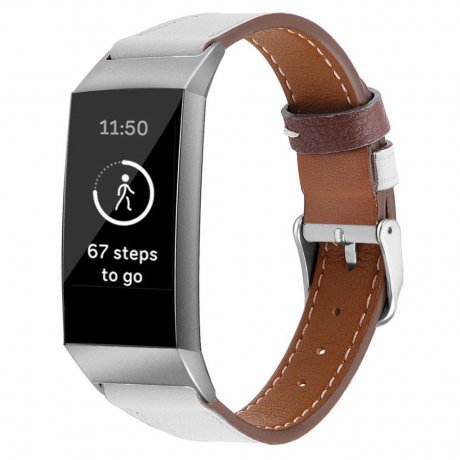 Fitbit Charge 3 Leather Italy (Large) remienok, White
