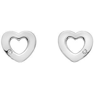 Hot Diamonds Strieborné srdiečkové náušnice s pravými diamantmi Amulets DE616