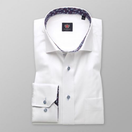 Pánska klasická košeľa London (výška 176-182 i 188-194) 8758 v biele farbe s úpravou  two-ply