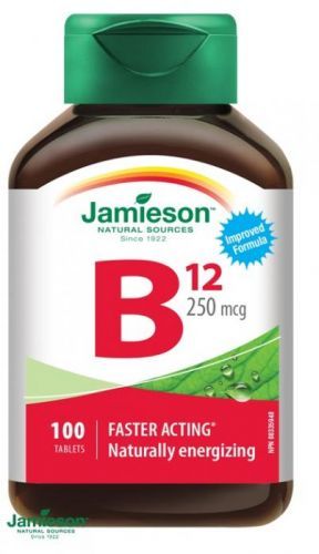 Jamieson Vitamín B12 kyanokobalamín 250 µg 100 tbl.