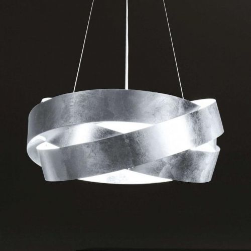 Závesná lampa Pura s lístkovým striebrom
