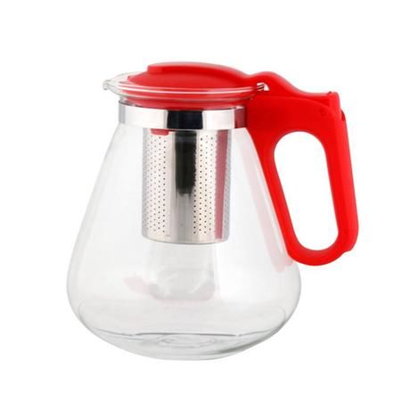 TORO Kanvica na čaj 1,2 l s nerezovým sitkom, červená