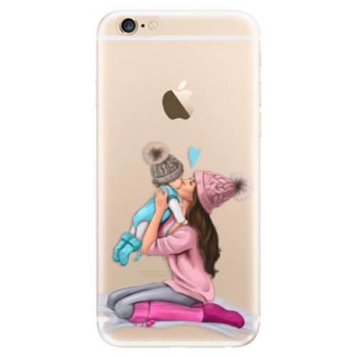Odolné silikónové puzdro iSaprio - Kissing Mom - Brunette and Boy - iPhone 6/6S