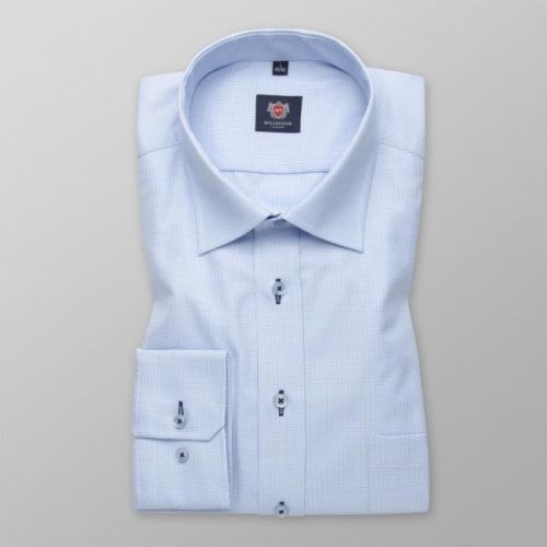 Pánska slim fit košele London (výška 176-182) 6238 vo svetlo modré farbe s jemným mikro vzorom