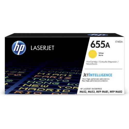 HP originál toner CF452A, yellow, 10500str., HP 655A, HP Color LaserJet Enterprise M652dn,M652n,M653dh,M653