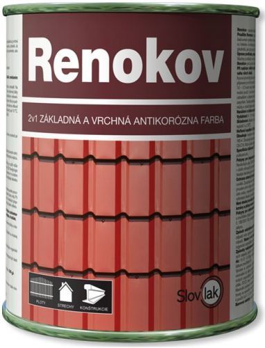 SLOVLAK Renokov - antikorózna farba 2v1 - farba na strechy - 0199 - čierna - 10 Kg