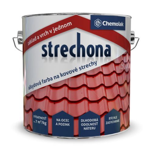 Chemolak Strechona 2v1 - kvalitná farba na strechu - 0111 - šedá - 10 Kg