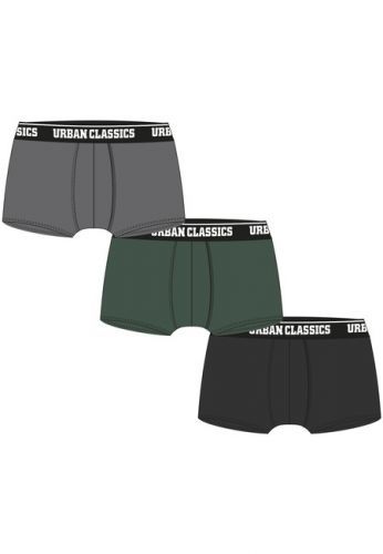 Urban Classics Boxer Shorts 3-Pack grey/darkgreen/black - S