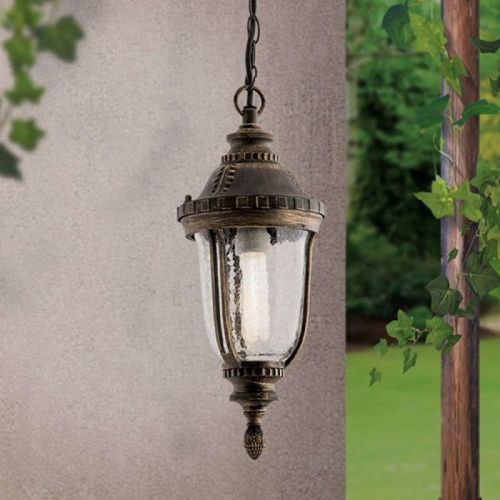Tradičná závesná lampa PAULA štruktúrované sklo