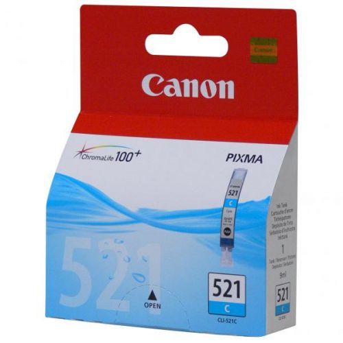 Canon originál ink CLI521C, cyan, blister s ochranou, 505str., 9ml, 2934B009, 2934B005, Canon iP3600, iP4600, MP620, MP630, MP980