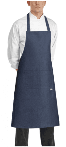 EGOCHEF Kuchárska zástera ku krku s vreckom - JEANS