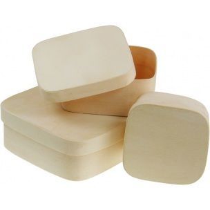 MEYCO Štvorcový box z preglejky - 10,5 x 10,5cm / V 4,5cm