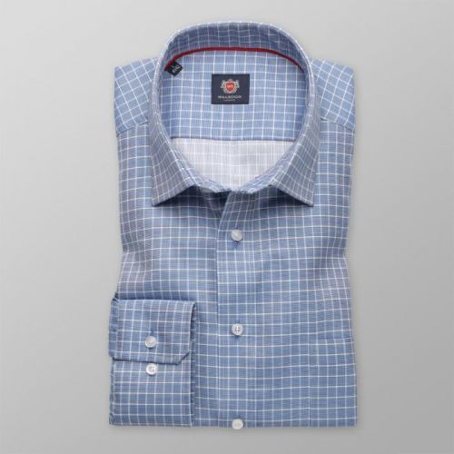 Pánska slim fit košeľa London (výška 176-182) 8680 v modré farbe s úpravou easy care