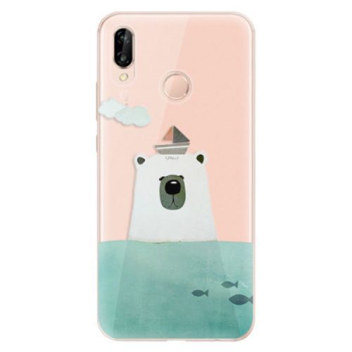 Odolné silikónové puzdro iSaprio - Bear With Boat - Huawei P20 Lite