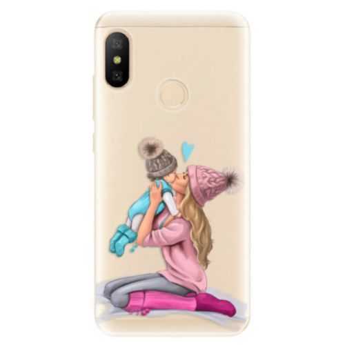 Odolné silikónové puzdro iSaprio - Kissing Mom - Blond and Boy - Xiaomi Mi A2 Lite