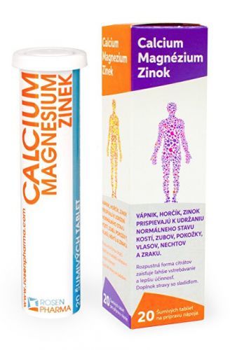 Rosenpharma Rosen Calcium Magnesium Zinok 20 šumivých tabliet