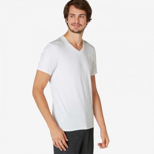 NYAMBA Pánske Tričko 500 Slim Biele