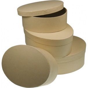 MEYCO Oválna krabica z kartónu - 16,5 x 12 cm / V 5 cm