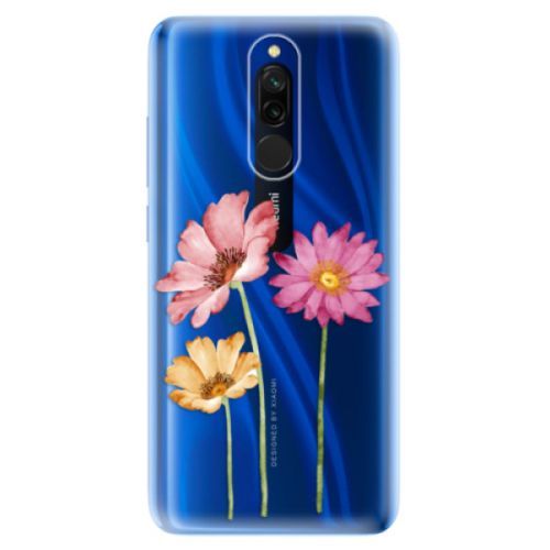Odolné silikónové puzdro iSaprio - Three Flowers - Xiaomi Redmi 8