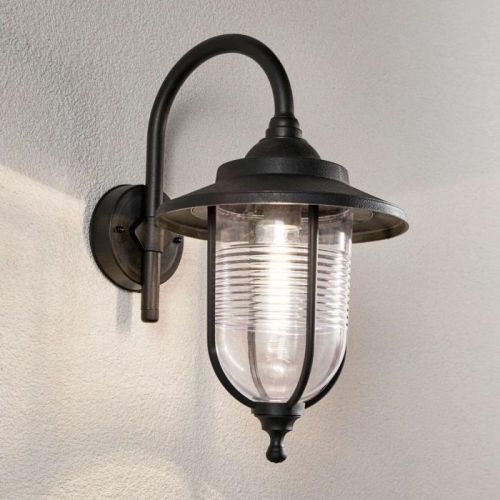 Vonkajšie nástenné svetlo Naisha difuzér s ryhami