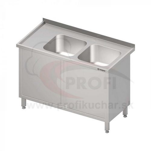 Umývací stôl krytovaný s dvojdrezom - posuvné dvere 1600x700x850mm