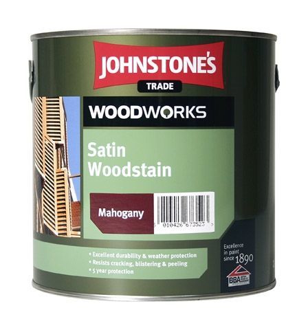 Johnstone's Johnstones Satin Woodstain - hrubovrstvová lazúra na drevo - teak - 2,5 L