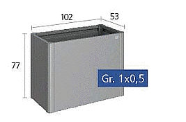Biohort Zvýšený truhlík na zeleninu 1 x 0,5 (sivý kremeň metalíza) 1 x 0,5 (2 krabice)