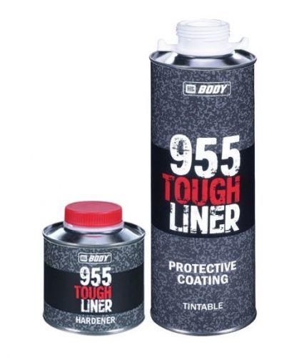 HB BODY Hmota Body 955 Tough Liner - čierny odolný náter - cierna - 600 ml