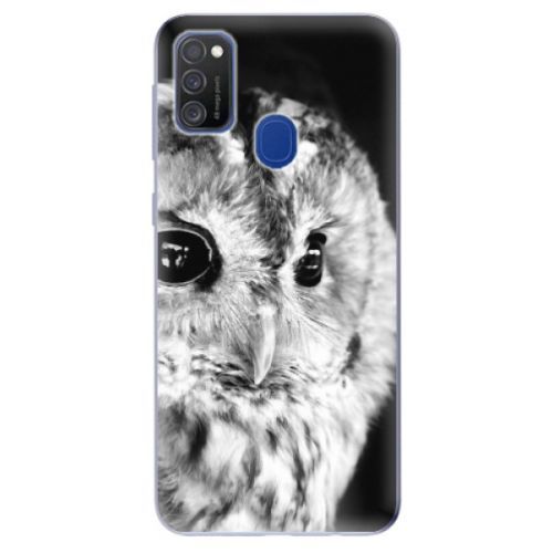 Odolné silikónové puzdro iSaprio - BW Owl - Samsung Galaxy M21