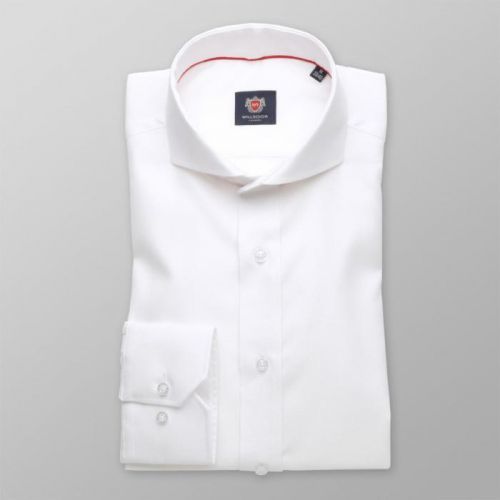 Pánska slim fit košeľa London (výška 176-182 i 188-194) 8284 v biele farbe s úpravou  two-ply