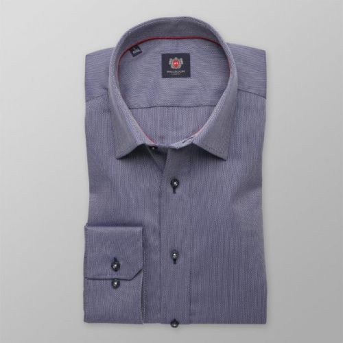 Pánska slim fit košeľa London (výška 176-182) 8370 v modré farbe s úpravou  two-ply