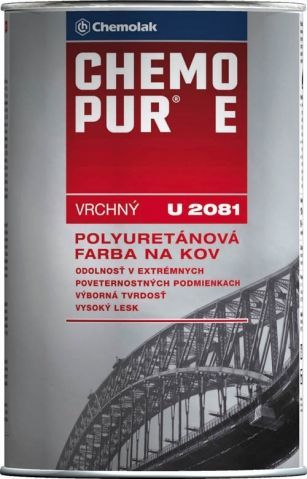 Chemolak U 2081 CHEMOPUR E- vrchná polyuretánová farba na kov, betón, drevo - 1999 - čierna - 4 Kg