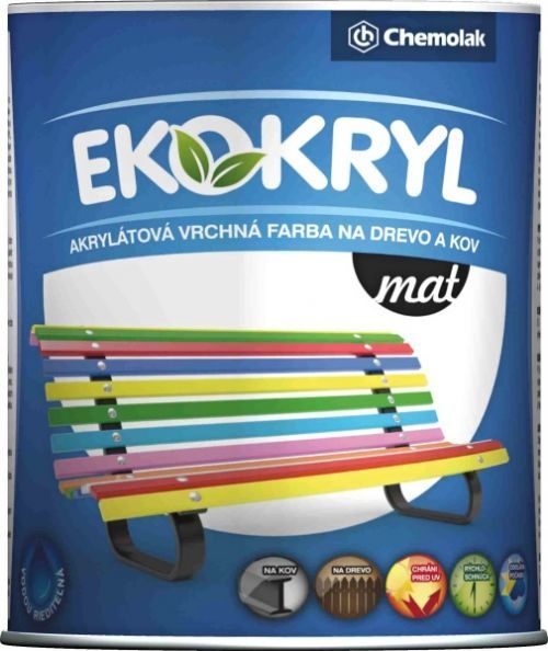 Chemolak V 2045 EKOKRYL - matná farba na kov, drevo, omietky - 0216 - orech shea - 0,6 L