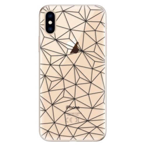 Odolné silikónové puzdro iSaprio - Abstract Triangles 03 - black - iPhone XS