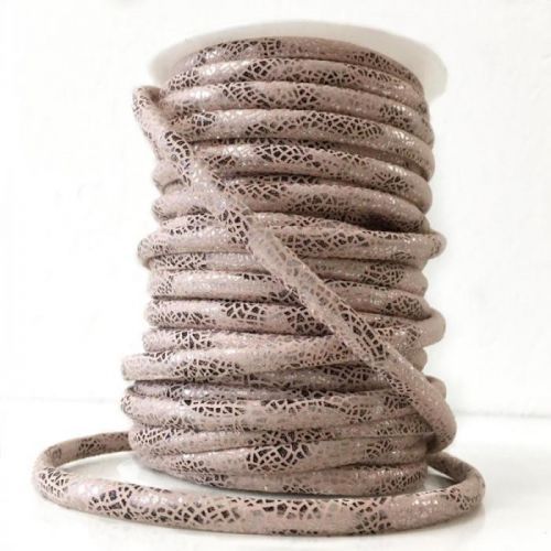 Semišová šnúra Glitter beige