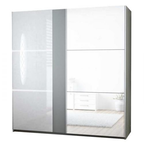 Skriňa Tunis 200 cm biela/fialová Led