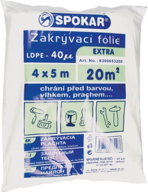 SPOKAR Plachta zakrývacia 40my 4x5m - 4x 5m