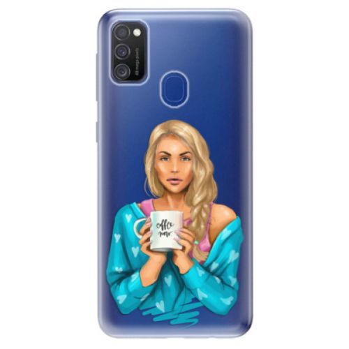 Odolné silikónové puzdro iSaprio - Coffe Now - Blond - Samsung Galaxy M21